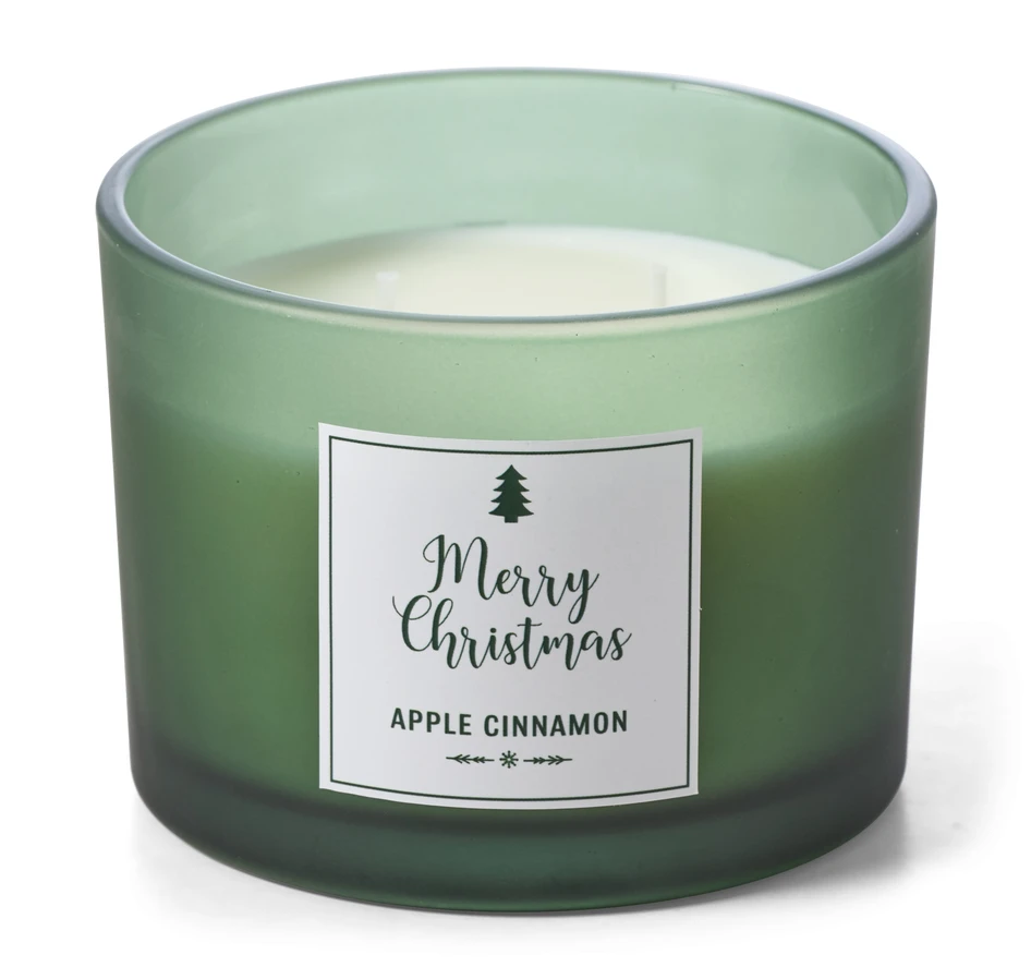 Merry Christmas - Doftljus, Apple Cinnamon, brinntid 35 h, 300 gr - Grön