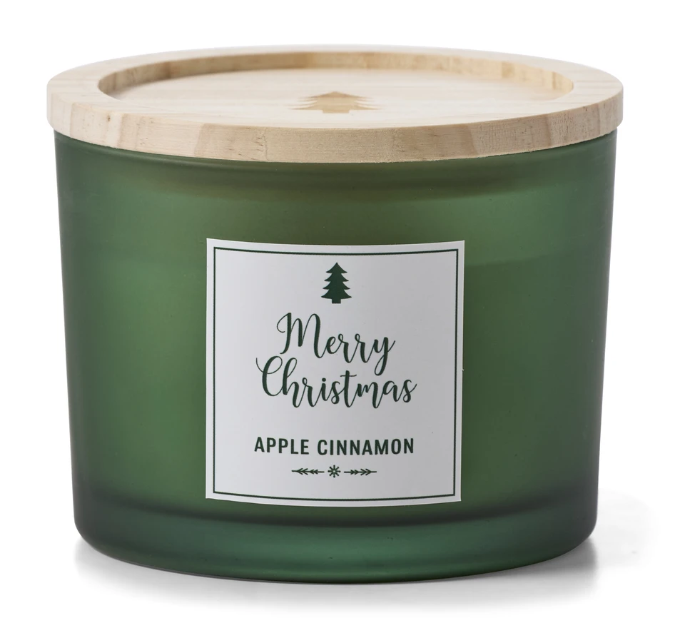 Merry Christmas - Doftljus, Apple Cinnamon, brinntid 35 h, 300 gr - Grön