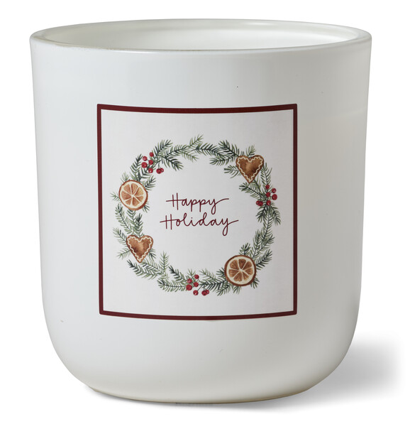 Happy Holiday - Doftljus, Fir & gingerspice, brinntid 45 h, 255 gr - Vit