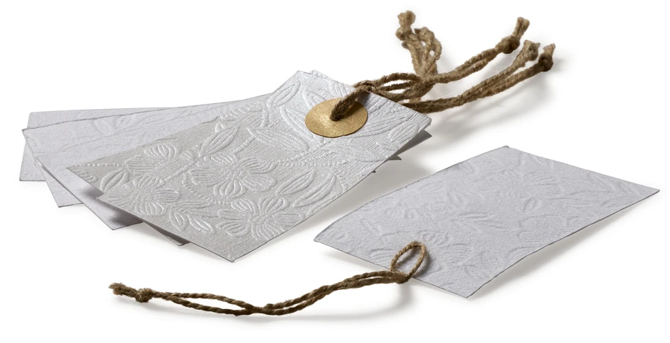 Gåva - Presenttag, 6-pack, L 5,5 H 10 cm - Vit