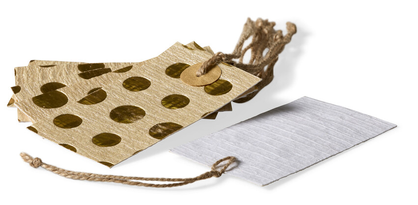 Gåva - Presenttag, 6-pack, L 5,5 H 10 cm - Gul