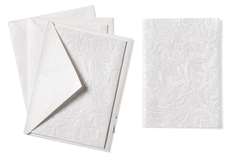 Gåva - Gratulationskort, 3-pack, L 16,2 B 11,4 cm - Vit