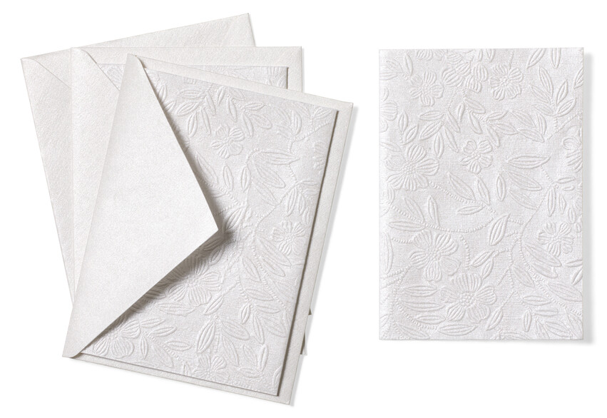 Gåva - Gratulationskort, 3-pack, L 16,2 B 11,4 cm - Vit