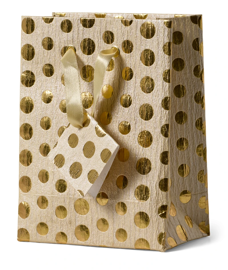 Gåva - Presentpåse, L 16,5 B 9 H 21,5 cm - Gul