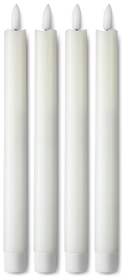 Skimra - LED-ljus, 4-pack, H 25 Ø 2,2 cm, timer och fjärrkontroll - Vit
