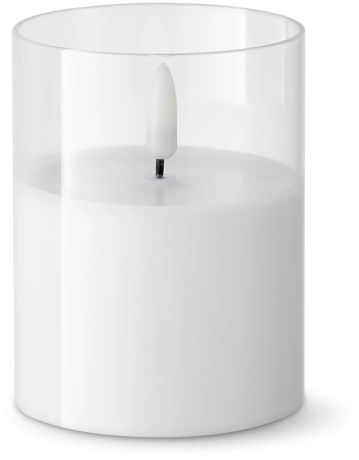 Gnistra - LED-ljus, H 10 Ø 7,5 cm, timer - Vit