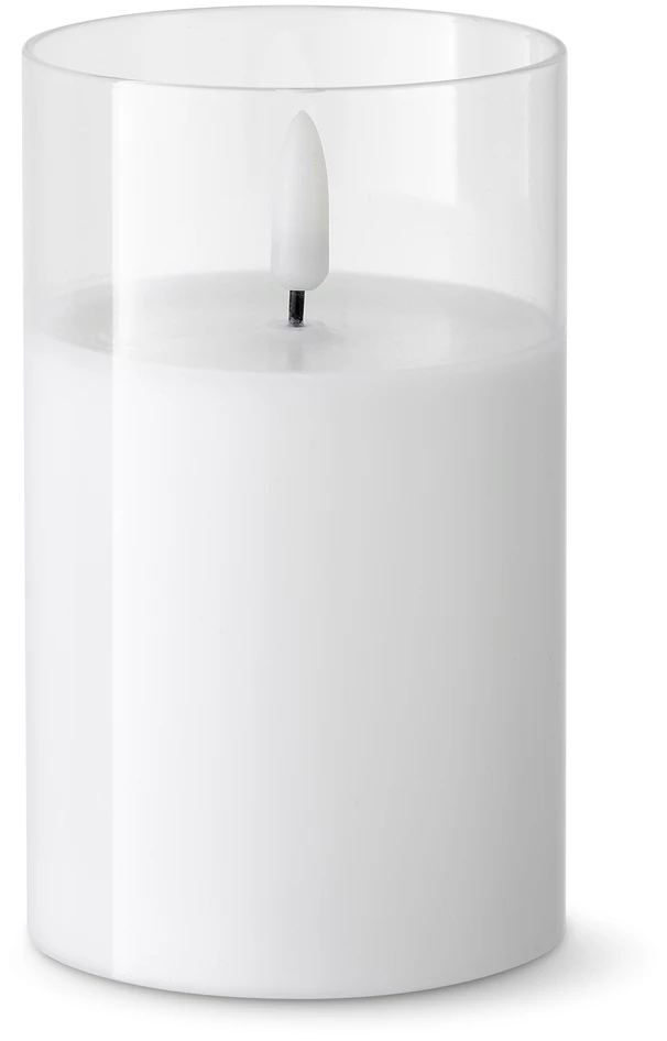 Gnistra - LED-ljus, H 12,5 Ø 7,5 cm, timer - Vit