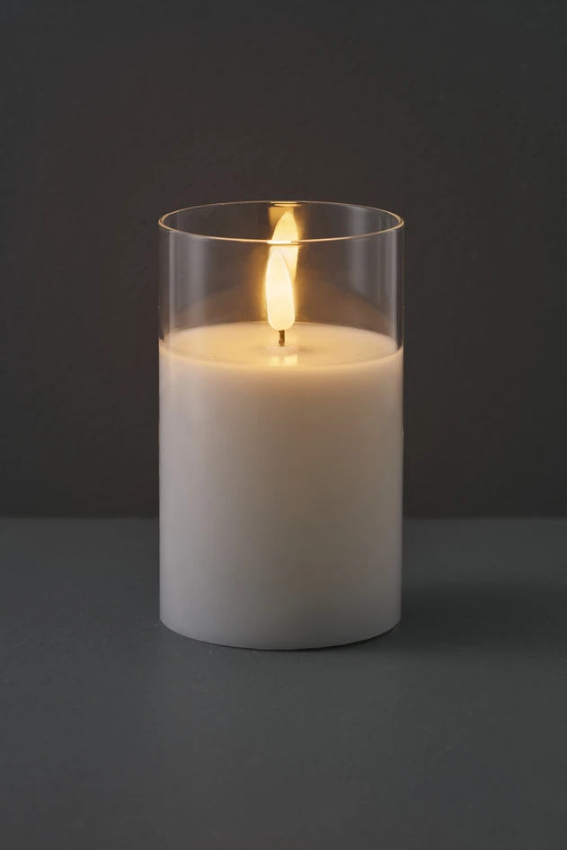 Gnistra - LED-ljus, H 12,5 Ø 7,5 cm, timer - Vit
