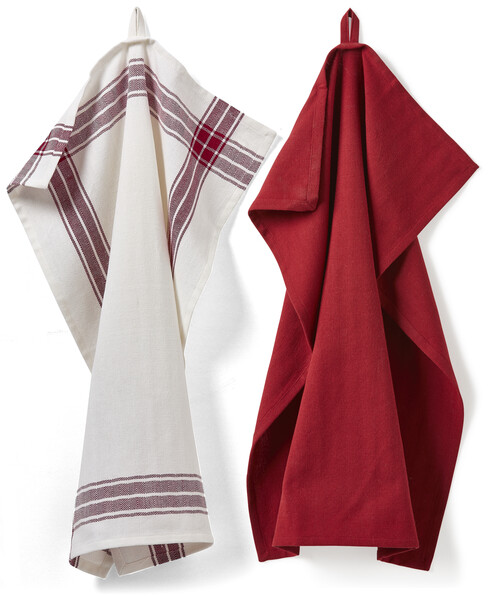 Herringbone - Kökshandduk, 50x70 cm, 2-pack - Röd