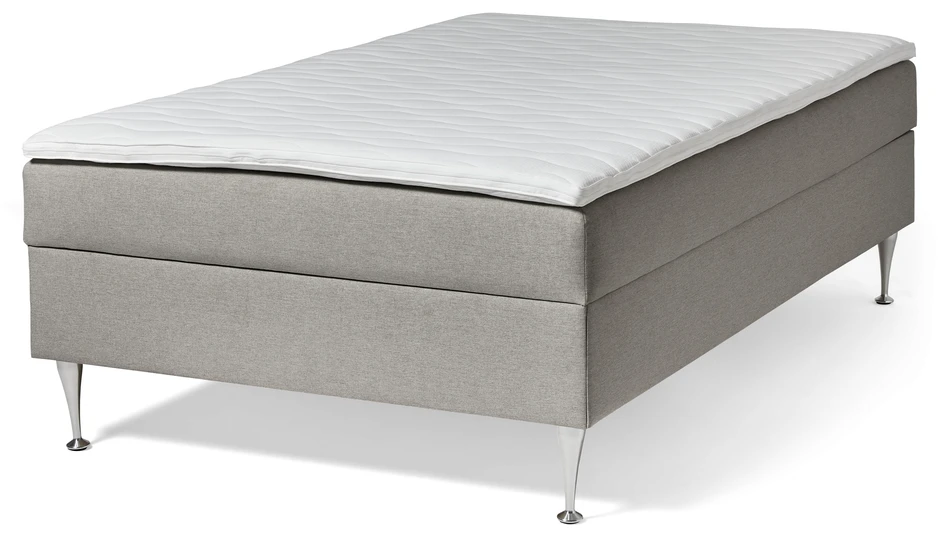 Ease - Manuellt ställbär säng med förvaring, enkelsäng 120x200 cm med bäddmadrass - Grå