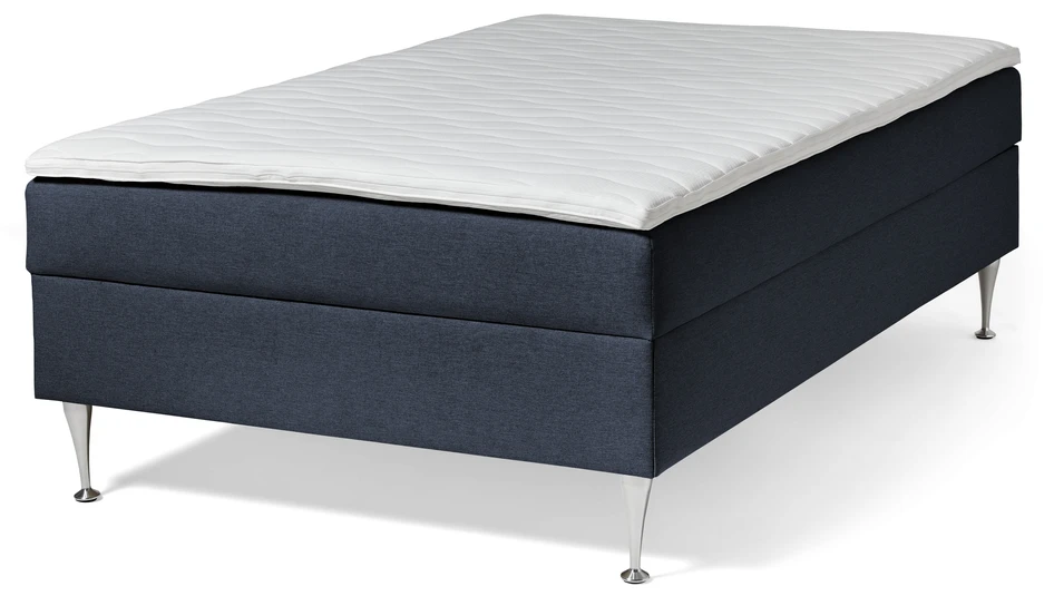 Ease - Manuellt ställbär säng med förvaring, enkelsäng 120x200 cm med bäddmadrass - Blå