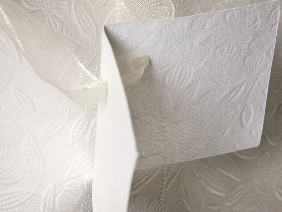 Gåva - Presentpåse, L 16,5 B 9 H 21,5 cm - Vit