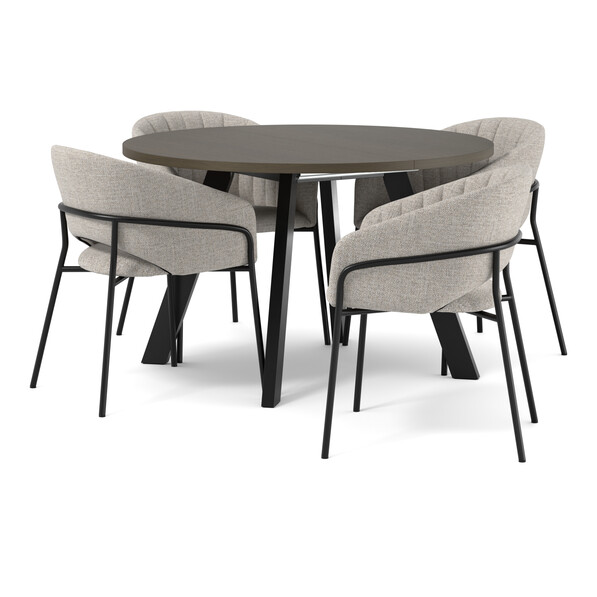 Nomad - Matgrupp med 4 karmstolar Selina - Beige