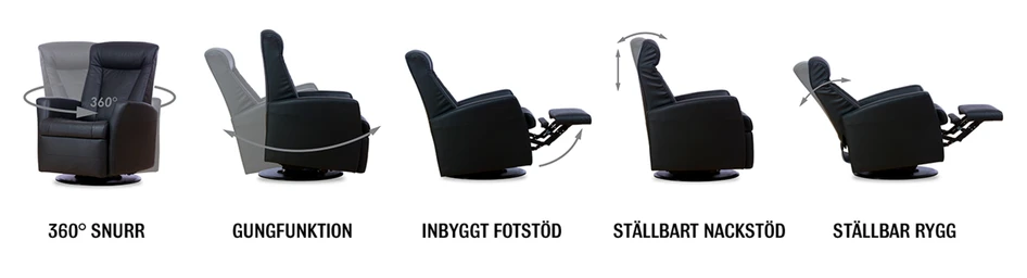 Brando - Recliner - Svart