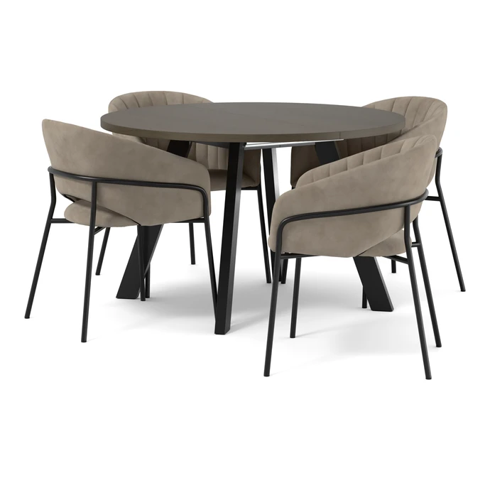 Nomad, Matgrupp med 4 karmstolar Selina