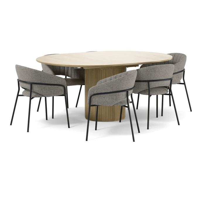 Astrid, Matgrupp med 6 karmstolar Selina