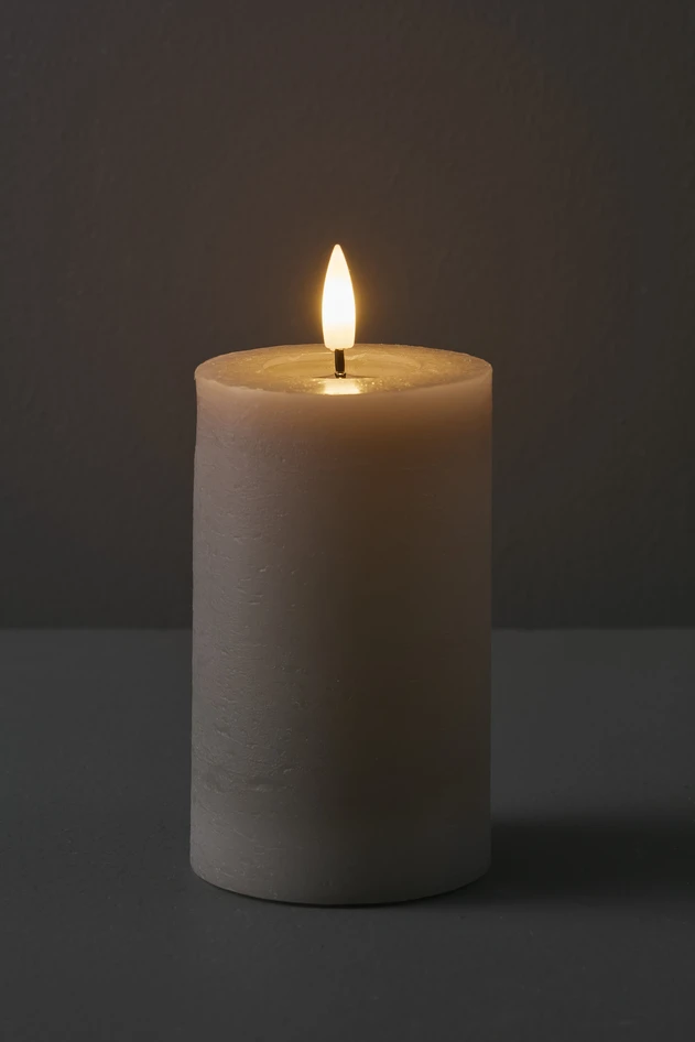 Skimra - LED-ljus, H 12 Ø 7,5 cm, timer - Grå