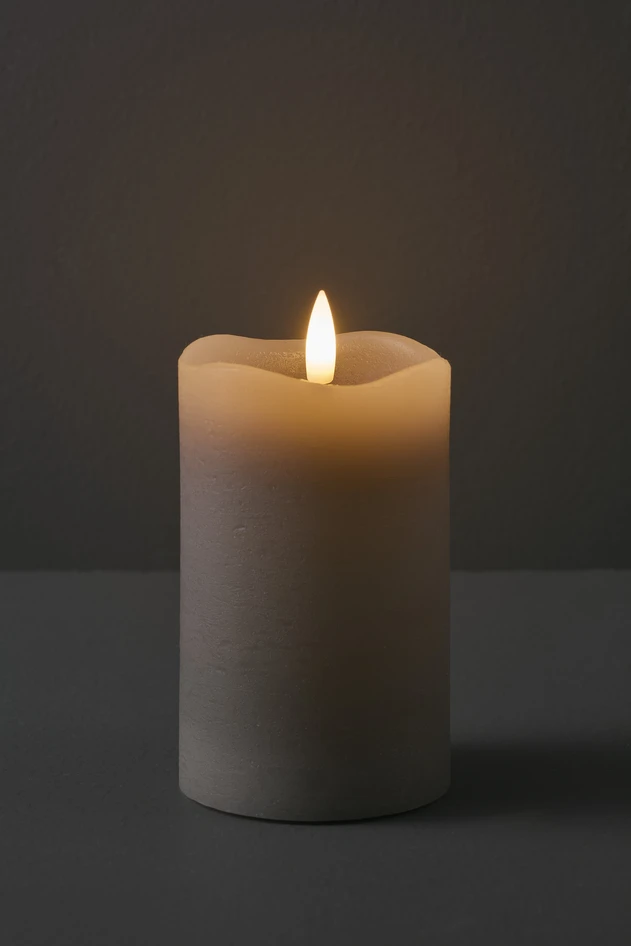 Skimra - LED-ljus, H 12 Ø 7,5 cm, timer - Grå
