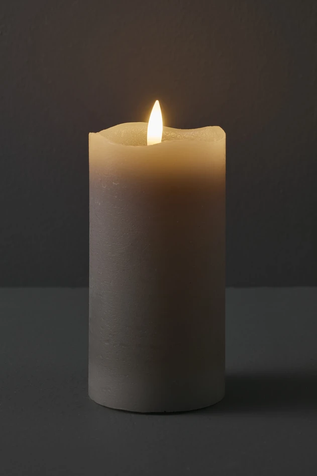 Skimra - LED-ljus, H 14,5 Ø 7,5 cm, timer - Grå
