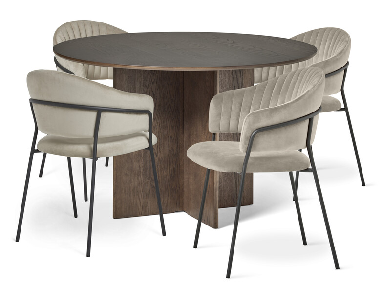 Cross - Matgrupp med 4 karmstolar Sharon - Beige