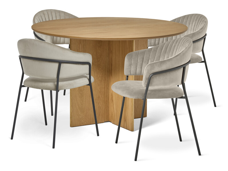 Cross - Matgrupp med 4 karmstolar Sharon - Beige
