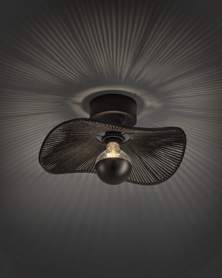 Tross - Taklampa H18 Ø38 cm - Svart