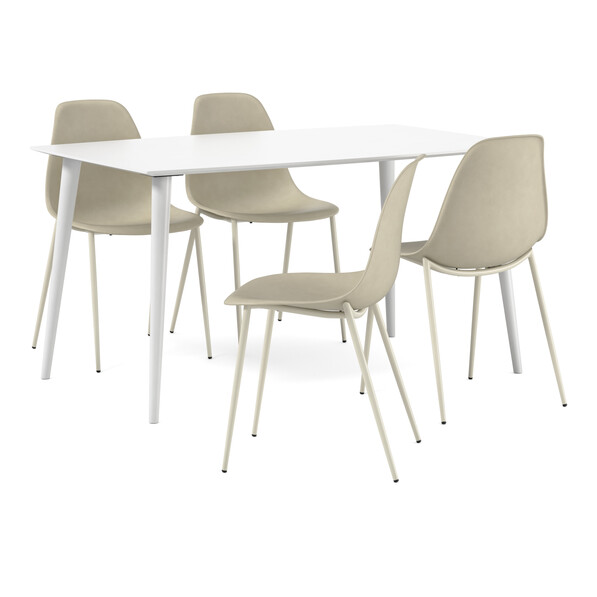 Plaine - Matgrupp med 4 stolar Tico - Beige