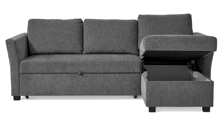 Sandö - Bäddsoffa 3-sits med flyttbar schäslong - Grå