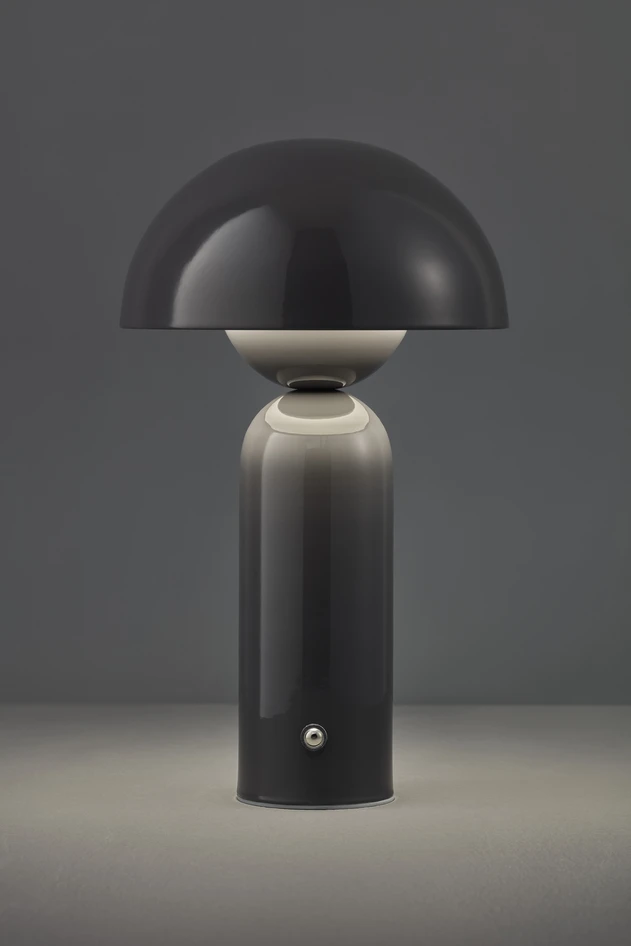 Amos - Portabel bordslampa H25 Ø15 cm - Grå