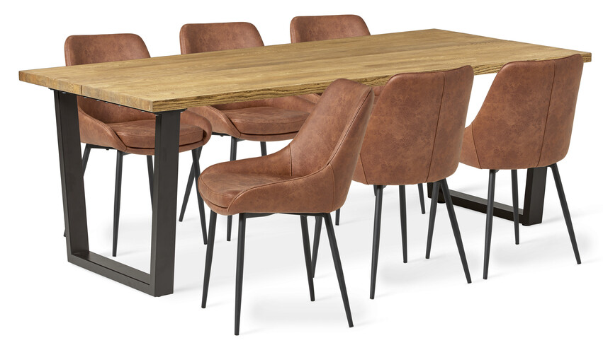 Eastwood - Matgrupp med 6 stolar Leon - Beige