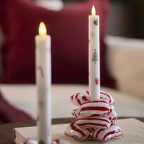 Polkagris - Ljusstake, H 8 B 13 cm - inspiration