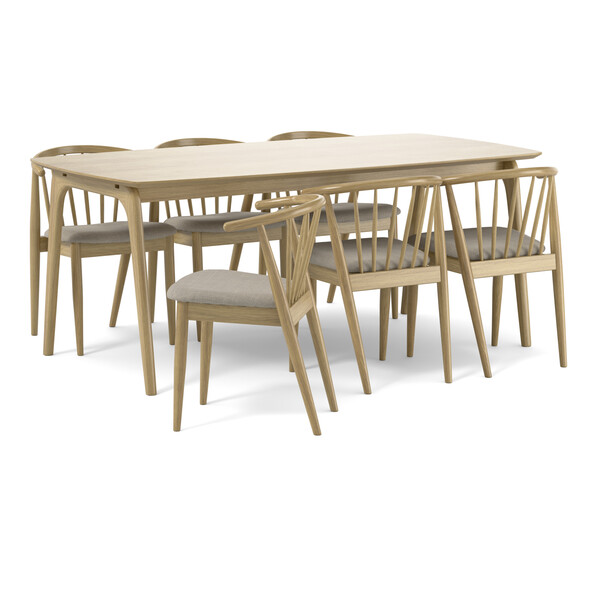 Nashua - Matgrupp med 6 stolar Sixten - Beige