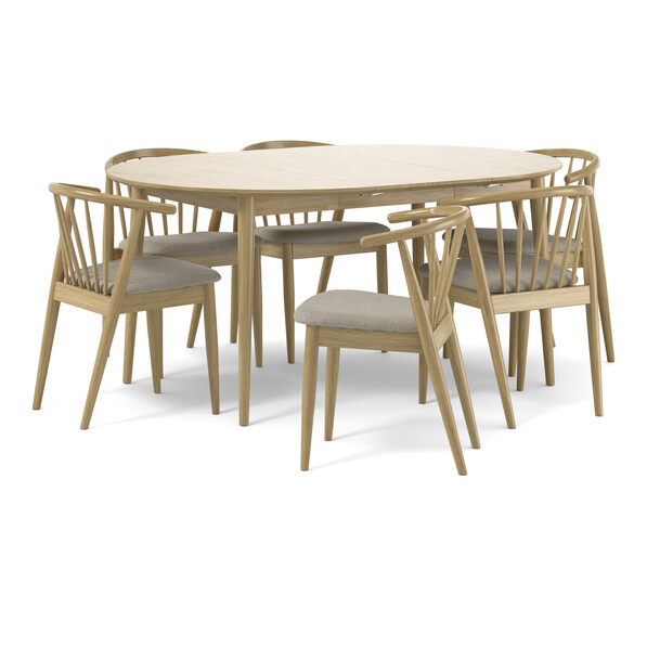 Harry - Matgrupp med 6 stolar Sixten - Brun