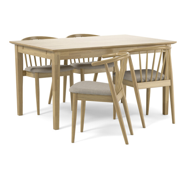 Ekerö - Matgrupp med 4 stolar Sixten - Beige