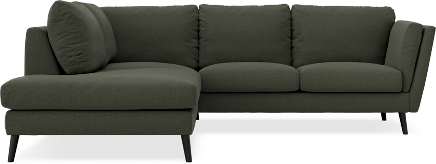 Madison - 2-sits soffa med divan vänster - Grön
