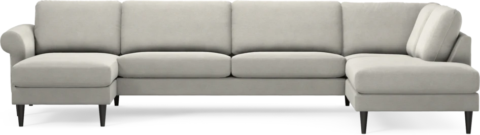 Bridge - 3-sits soffa med schäslong vänster och divan höger - Grå