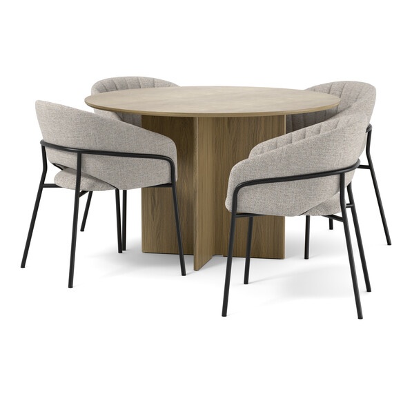 Cross - Matgrupp med 4 karmstolar Selina - Beige