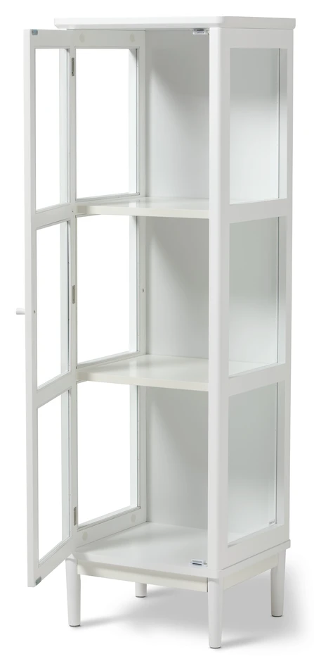 Tova - Vitrinskåp 1 dörr, 140x37x44 cm - Vit