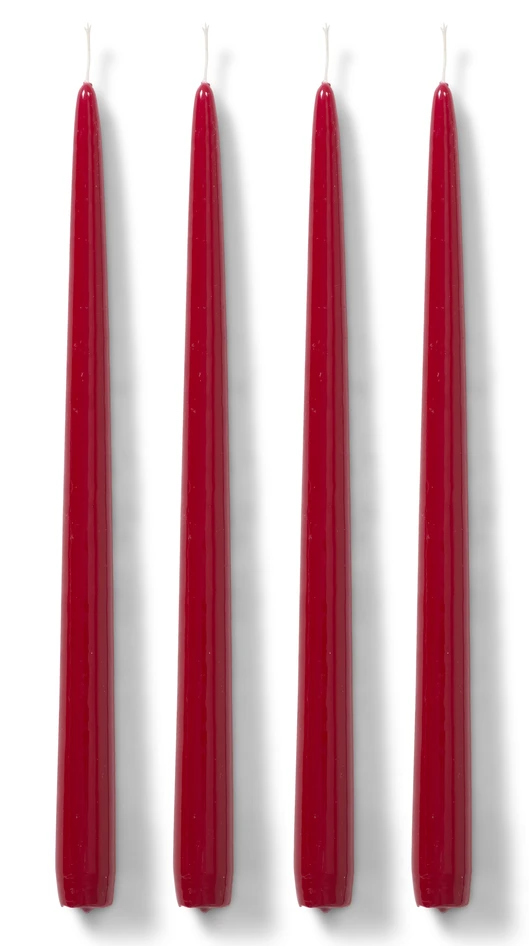 Antique - Ljus, H 30 Ø 2,2 cm, 4-pack - Röd