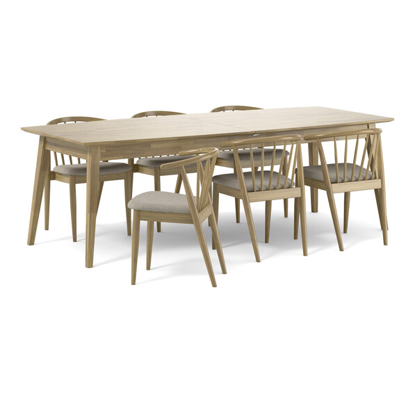 Ekerö - Matgrupp med 6 stolar Sixten - Beige