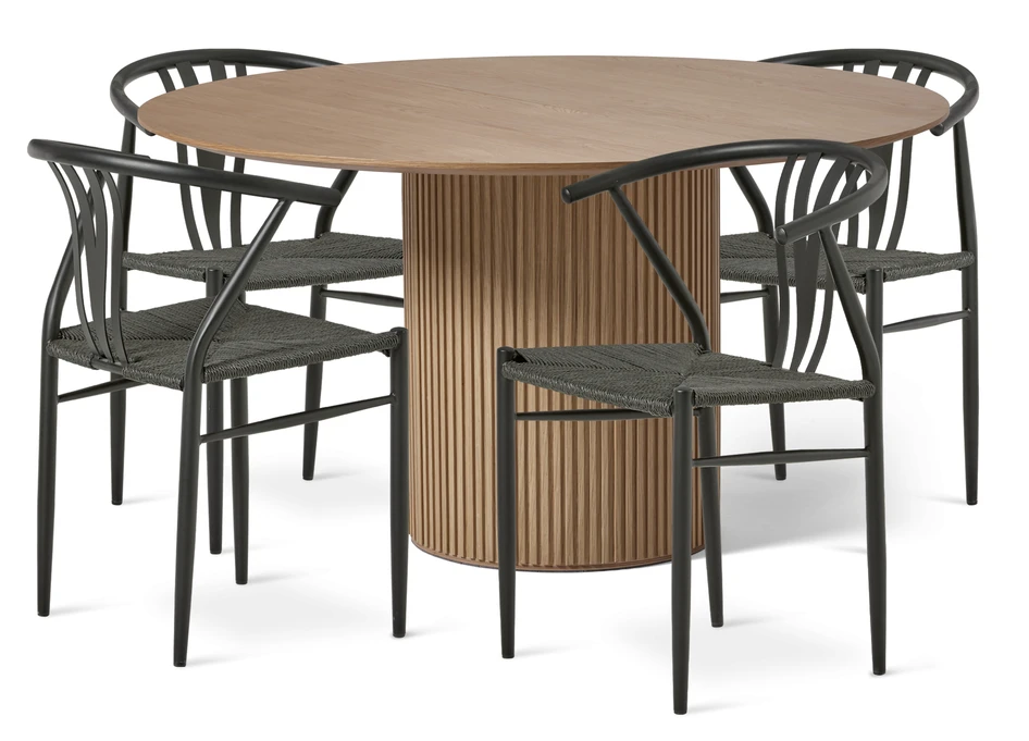 Astrid - Matgrupp med 4 stolar Yngve - Beige