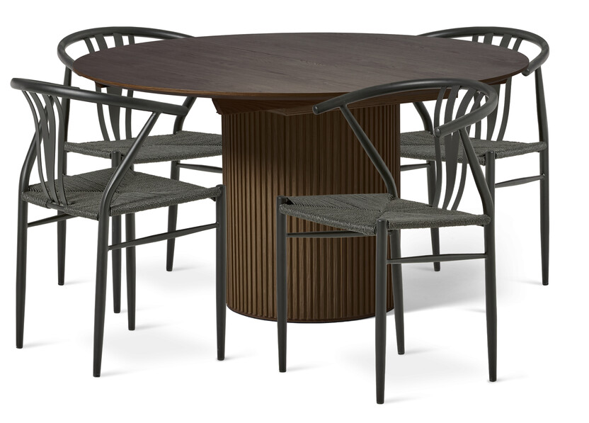 Astrid - Matgrupp med 4 stolar Yngve - Svart