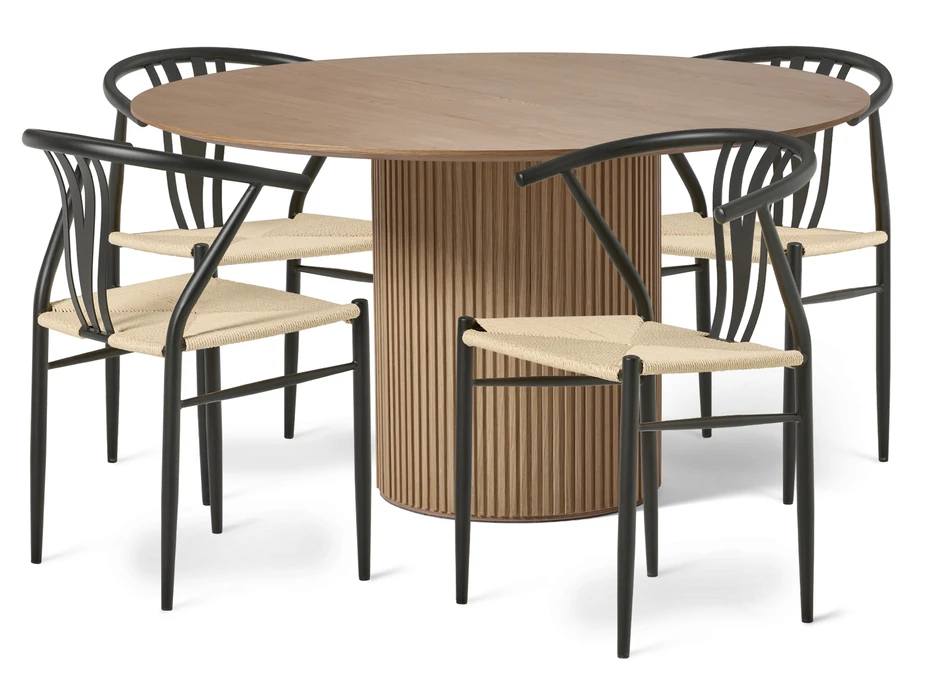 Astrid - Matgrupp med 4 stolar Yngve - Beige