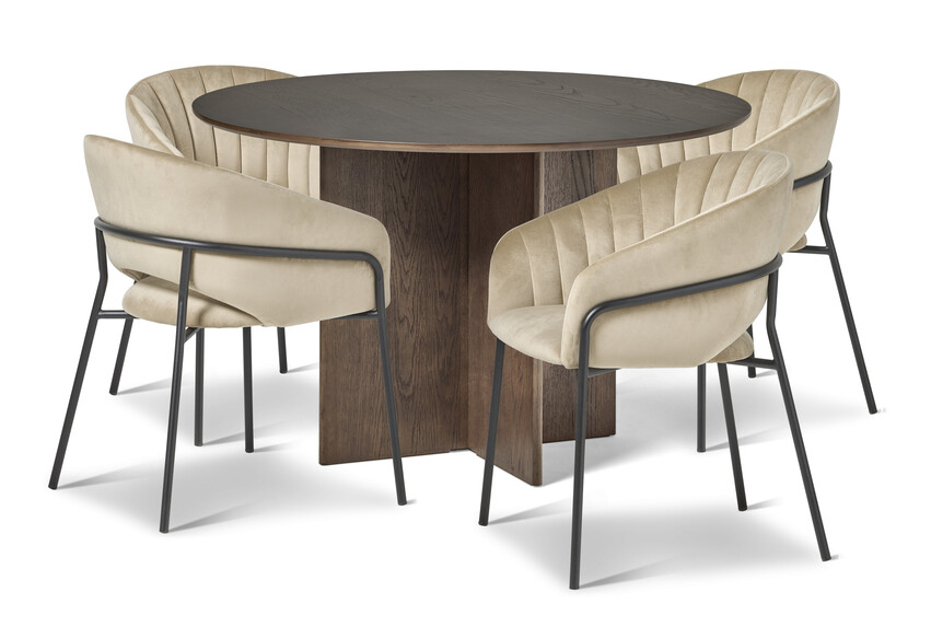 Cross - Matgrupp med 4 karmstolar Selina - Beige