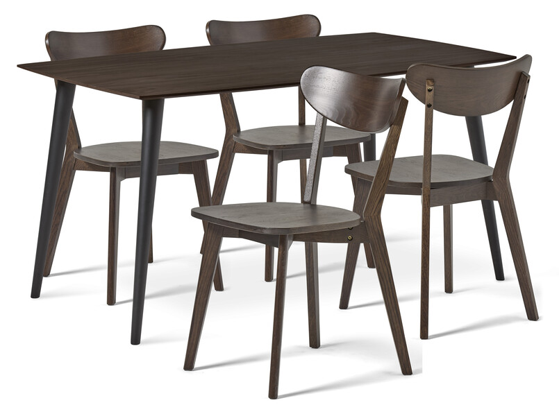 Plaine - Matgrupp med 4 stolar Ludvig - Brun