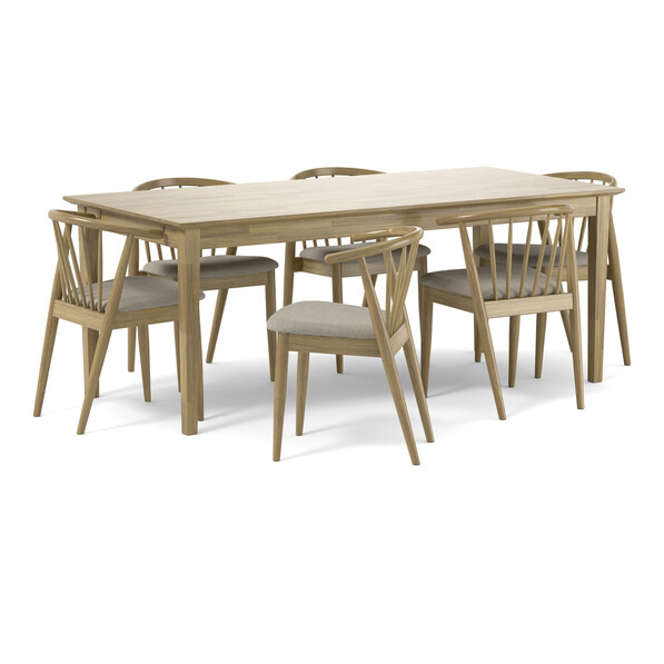 Ekerö - Matgrupp med 6 stolar Sixten - Beige