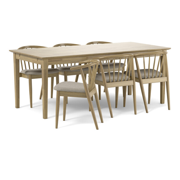 Ekerö - Matgrupp med 6 stolar Sixten - Beige