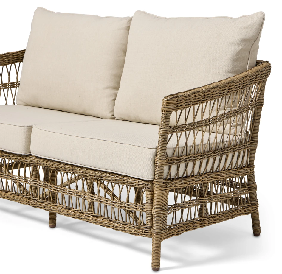 Marbella - Utegrupp med soffa, 2 fåtöljer och bord - Beige