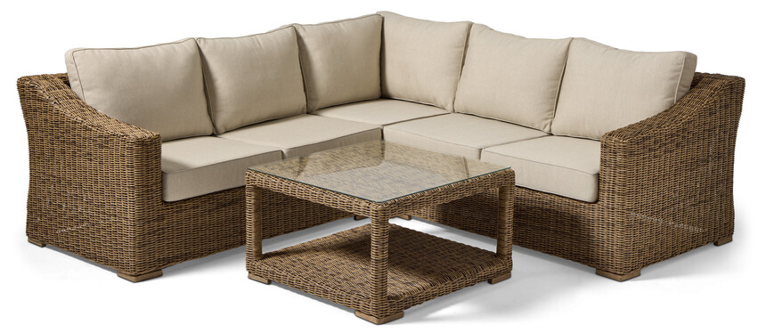 Provence - Utegrupp med hörnsoffa och soffbord - Beige