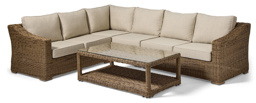 Provence - Utegrupp med hörnsoffa och soffbord - Beige